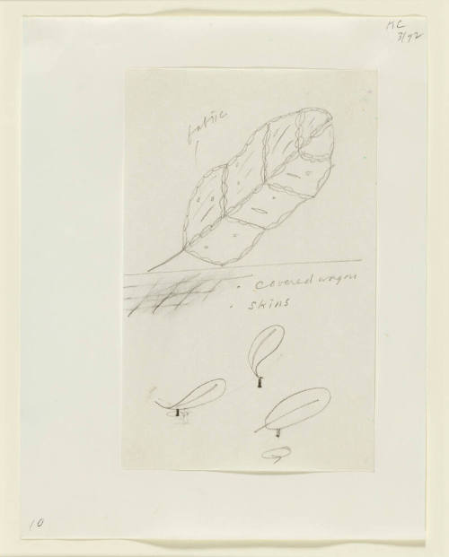 Notebook Page: Study for a Sculpture in the Form of a Feather--"Covered Wagon"
