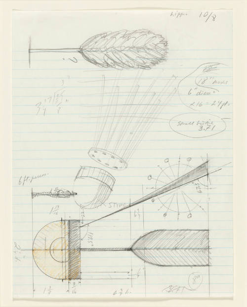 Notebook Page: Study for the Fabrication of Shuttlecock Sculpture