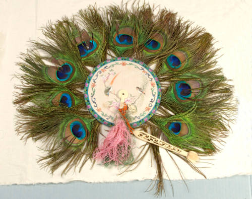 Bride's Costume Peacock Feather Fan