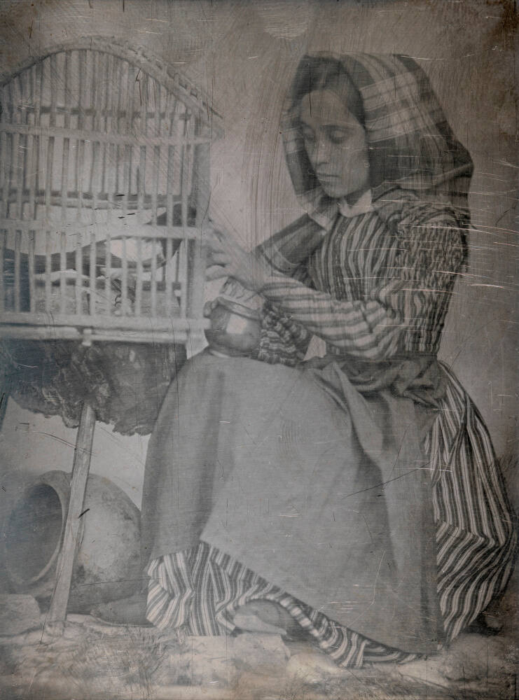 Portrait of his daughter Louise-Marie-Julie with magpie, Argentelle
