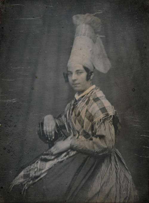 Woman wearing dress of the region of Lisieux, Argentelle