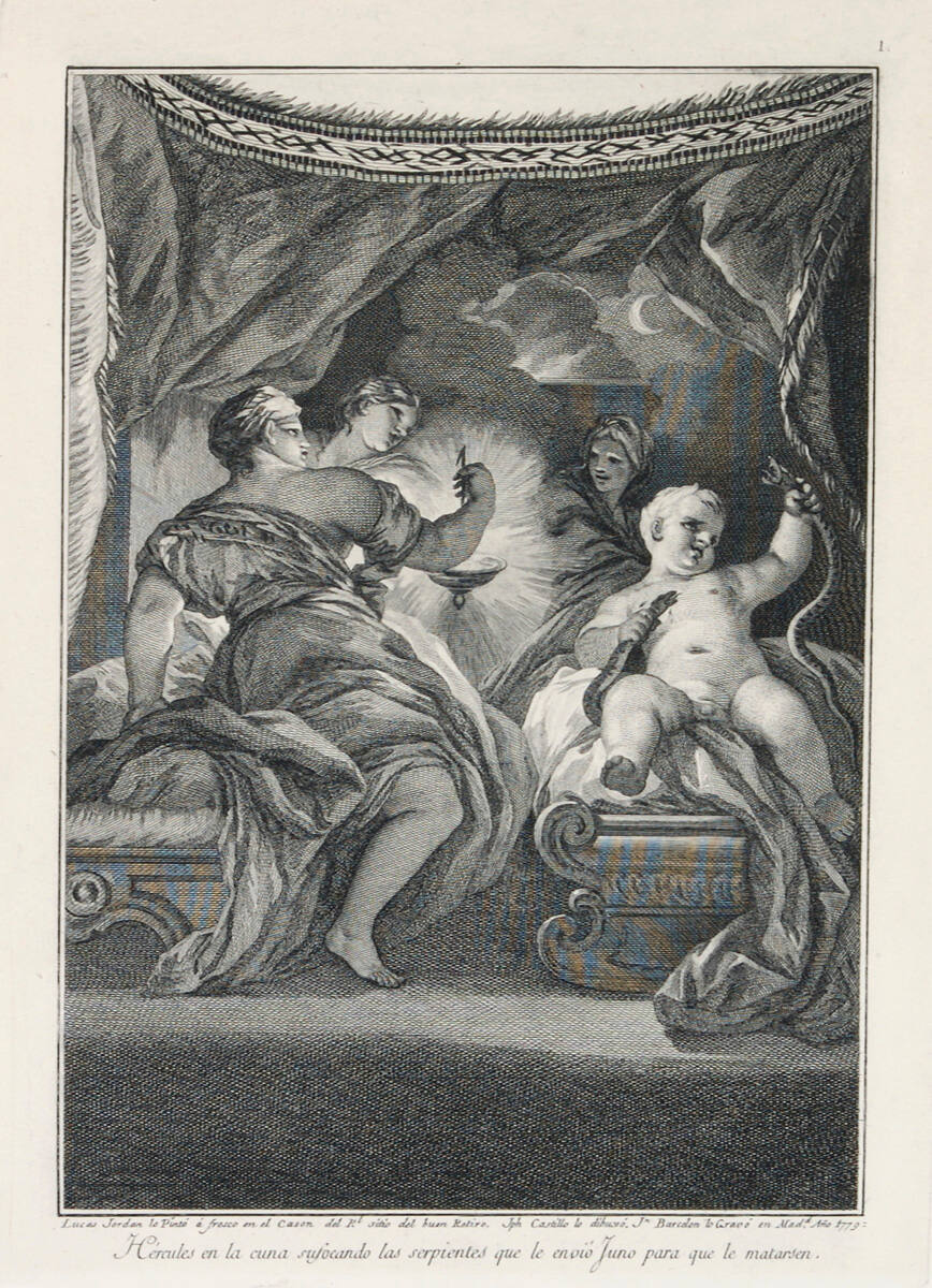 Hercules in his Cradle Strangling the Serpents