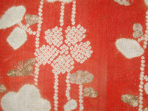 Fragment from kosode with plum tree design
