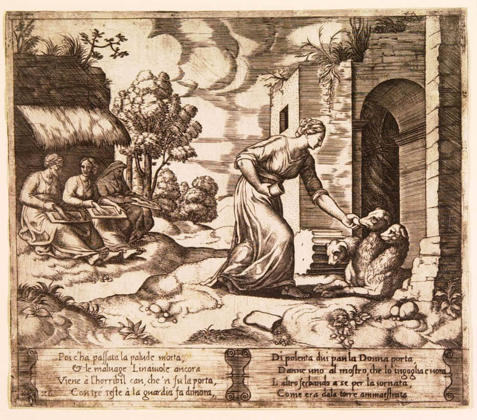 Psyche Enters the Underworld and Quiets the Dog Cerberus