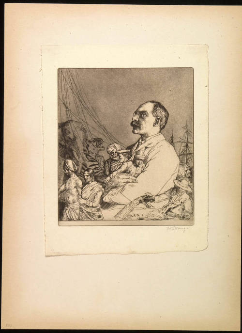 Frontispiece of Rudyard Kipling with Puppets