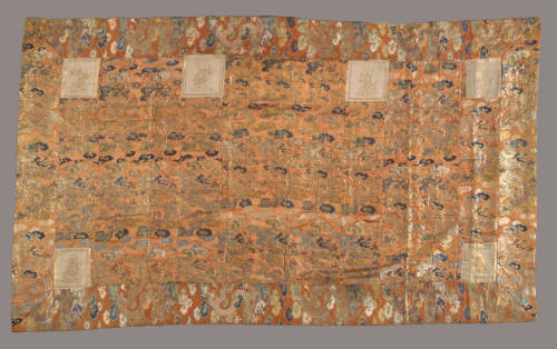 Seven column kesa with dragon and cloud design; shiten and niten with design of the Buddhist guardian Bishamonten