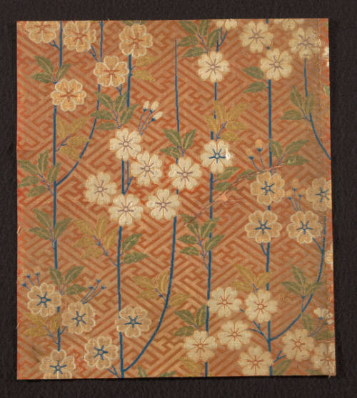 Fragment from Nō robe (karaori type) with weeping cherry design