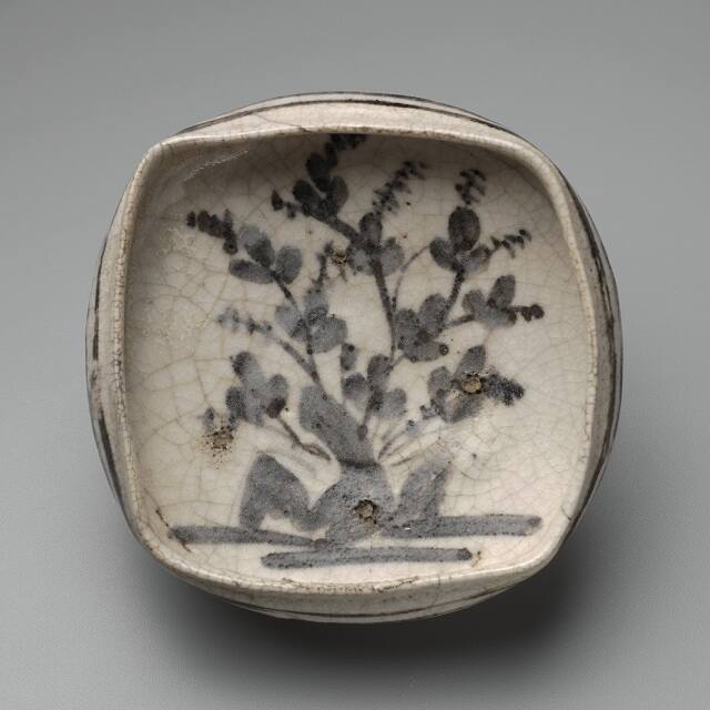 Square Dish with Bush Clover