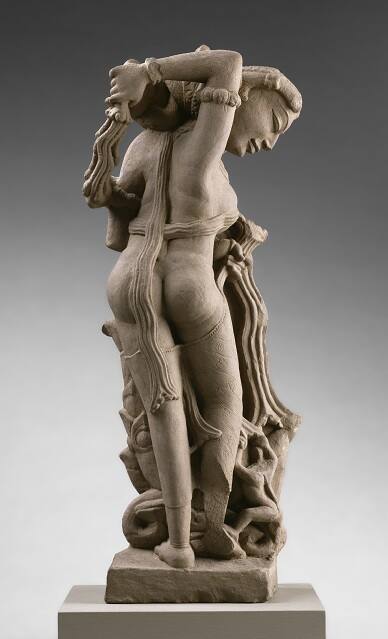 Celestial Woman Undressed by a Monkey