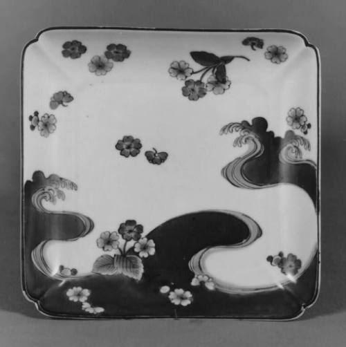 Shallow Square Blue-and-White Dish