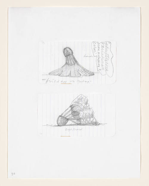 Notebook Page: Studies for Soft Shuttlecock Sculpture