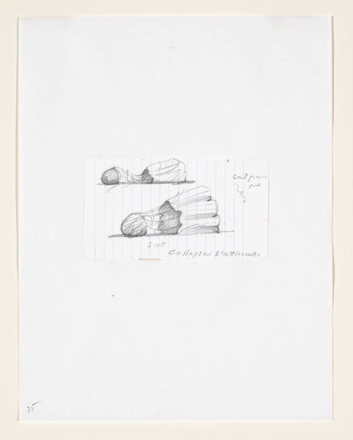 Notebook Page: Studies for Soft Shuttlecock Sculpture - "Collapsed"