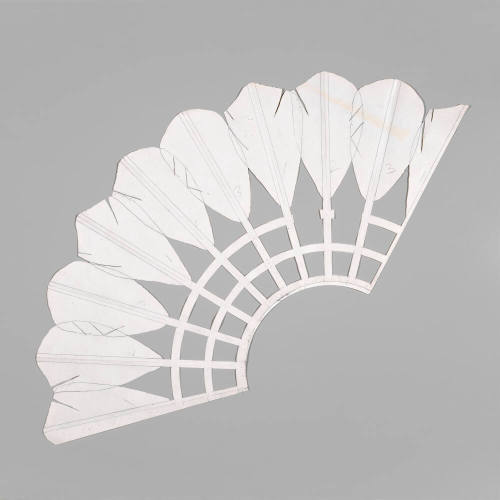 Three Enlarged, Selected Feather Patterns Repeated Three Times in a Flattened Shuttlecock Structure