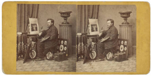Self-portrait in Studio (hand-coloring a photograph)