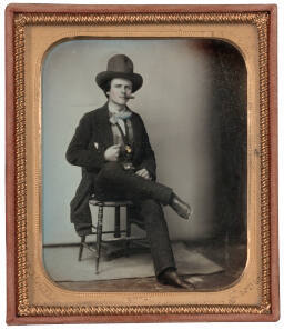 Seated Man with Hat and Cigar
