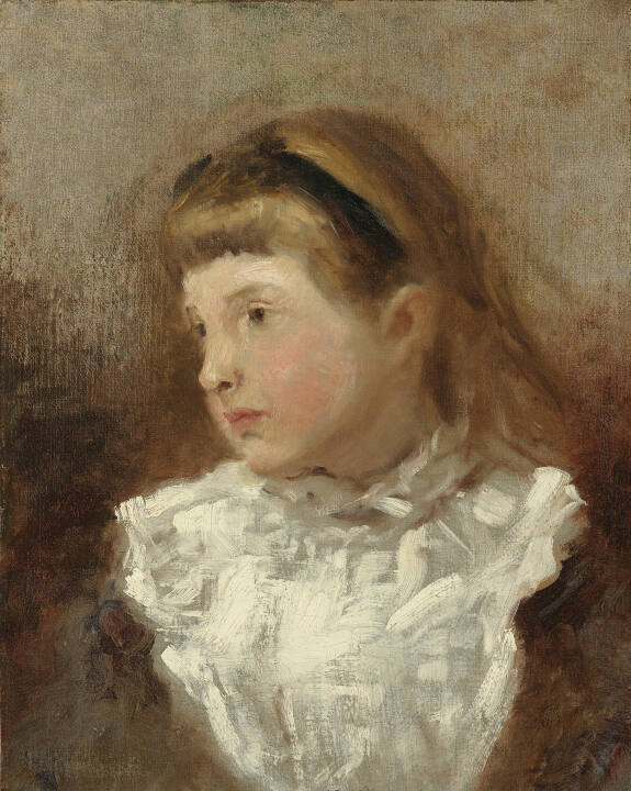 Little Girl with White-Yoked Dress