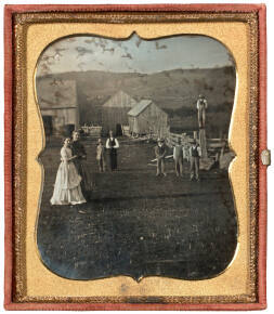 Farm Family Posed Outdoors
