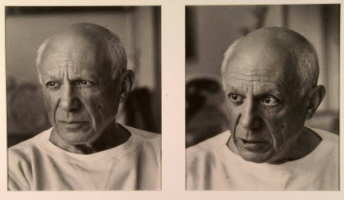 Picasso's Reaction to Photograph of Dead U.S. Marine on Hilltop on Korea, 1950