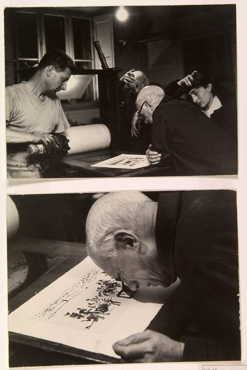In 3 hrs. Picasso Recreates the Arles Bullfight on a Series of Plates, Etches Them, and Then, Fremaut Prints Them