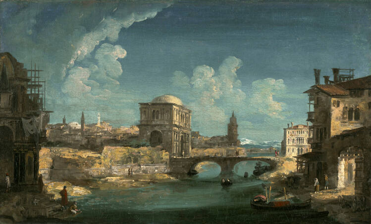 Capriccio with Buildings on a River by a Bridge