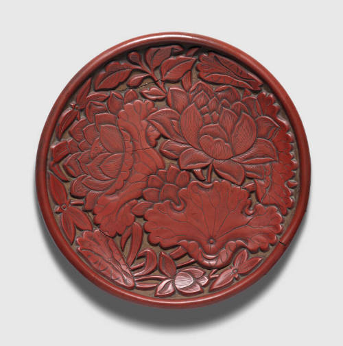 Plate Carved with Lotus Design