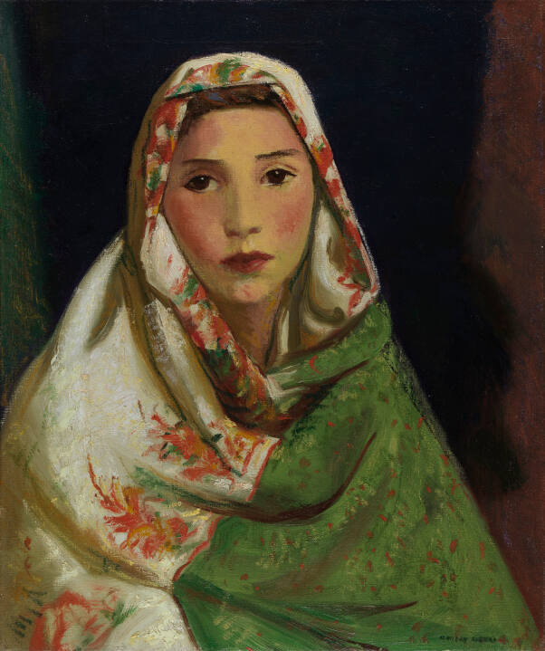 Mexican Girl with Oriental Scarf