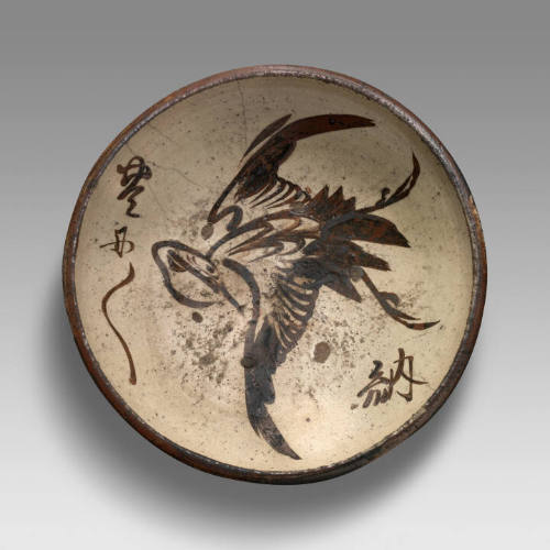 Stone Plate with the Design of a Crane