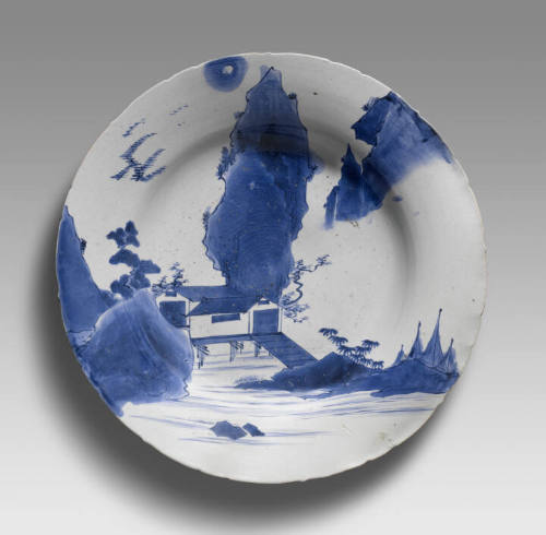 Large Dish with Landscape Design