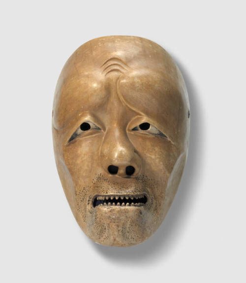 Kyōgen mask of a fox in the guise of the Buddhist priest (Hakuzōsu), from the play "Tsurigitsune" (fox hunting)