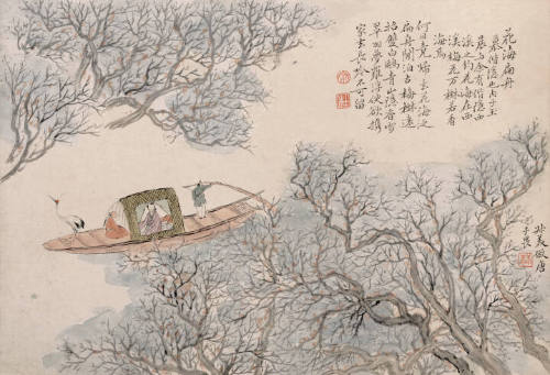 Boating Among a Sea of Flowers in the Manner of T'ang Yin