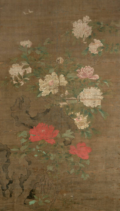 Tree Peonies, Garden Rocks, and Insects