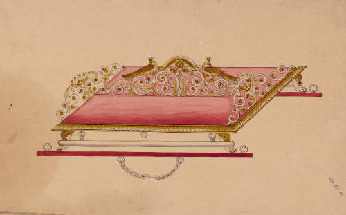 Design for a Divided Howdah with Peacocks from an Indian Workshop