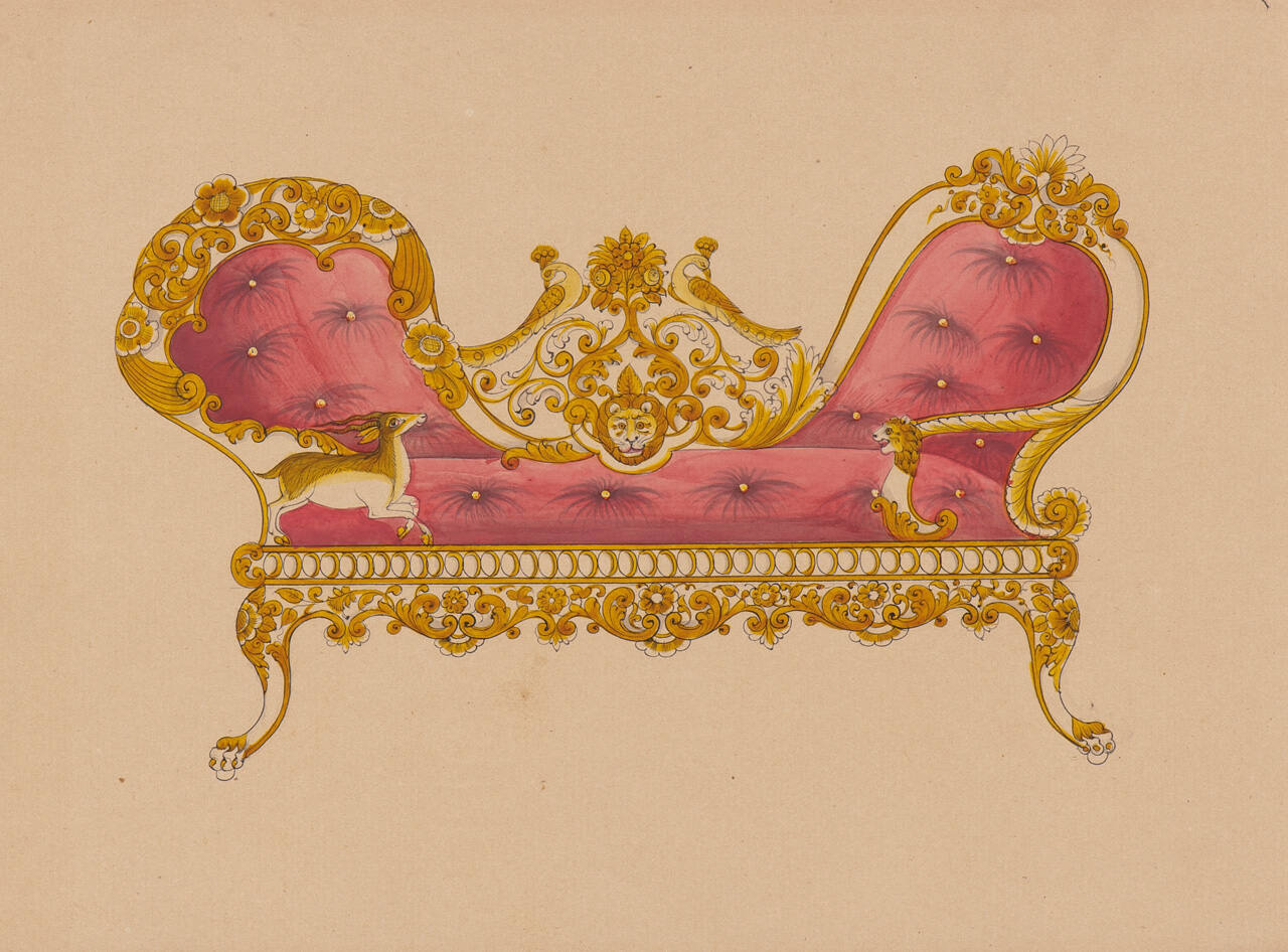 Design for a Victorian-Style Settee from an Indian Workshop