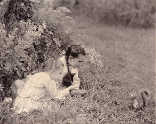 Untitled (two girls and a squirrel)