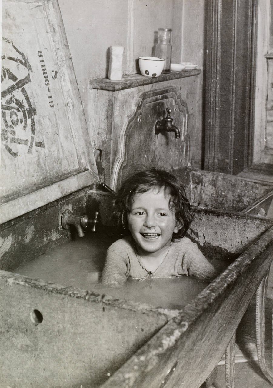 Tenement Child, Combined Bath & Laundry Tub in Kitchen Sink