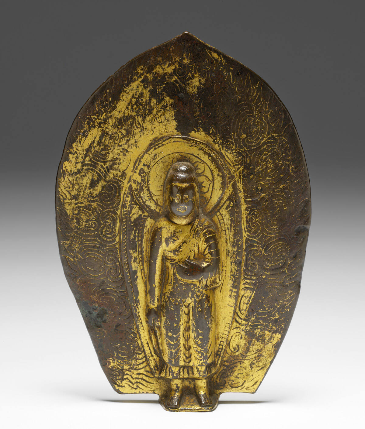 Standing Buddha with Leaf-shaped Mandorla