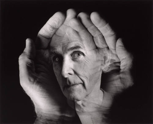 Self-portrait (face in cupped hands)