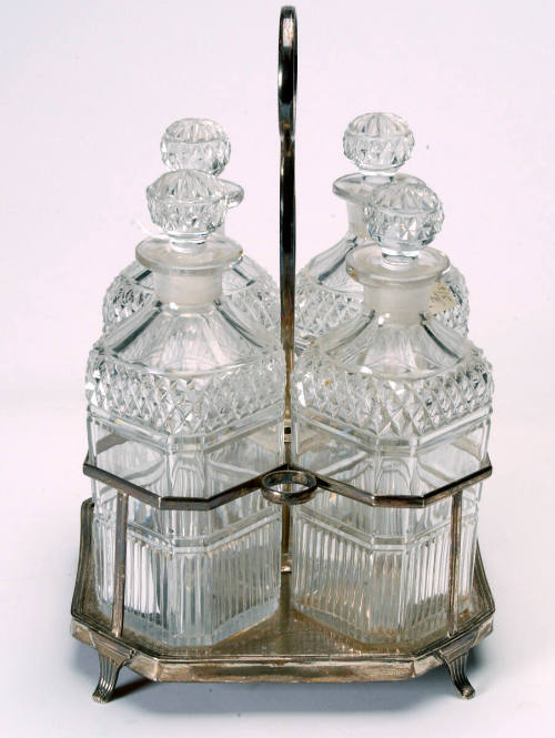 Octagonal Cruet Stand with Goblets