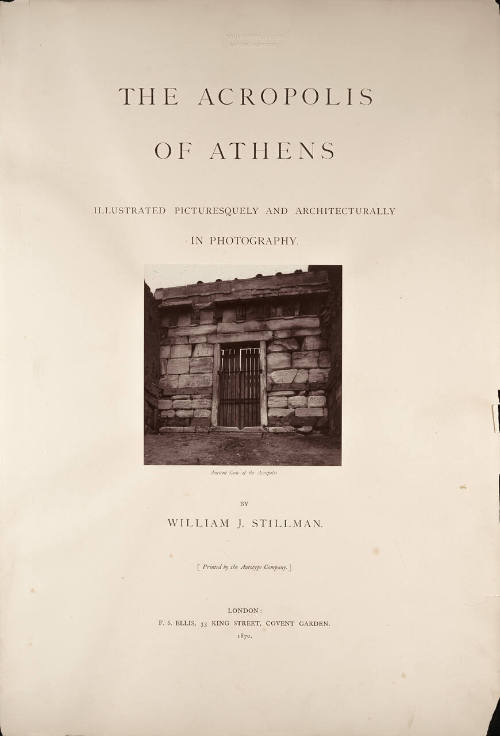 Ancient Gate of the Acropolis  [title page for portfolio, "The Acropolis of Athens"]