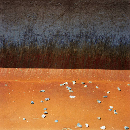Untitled (Bulldozer scoop with rocks)