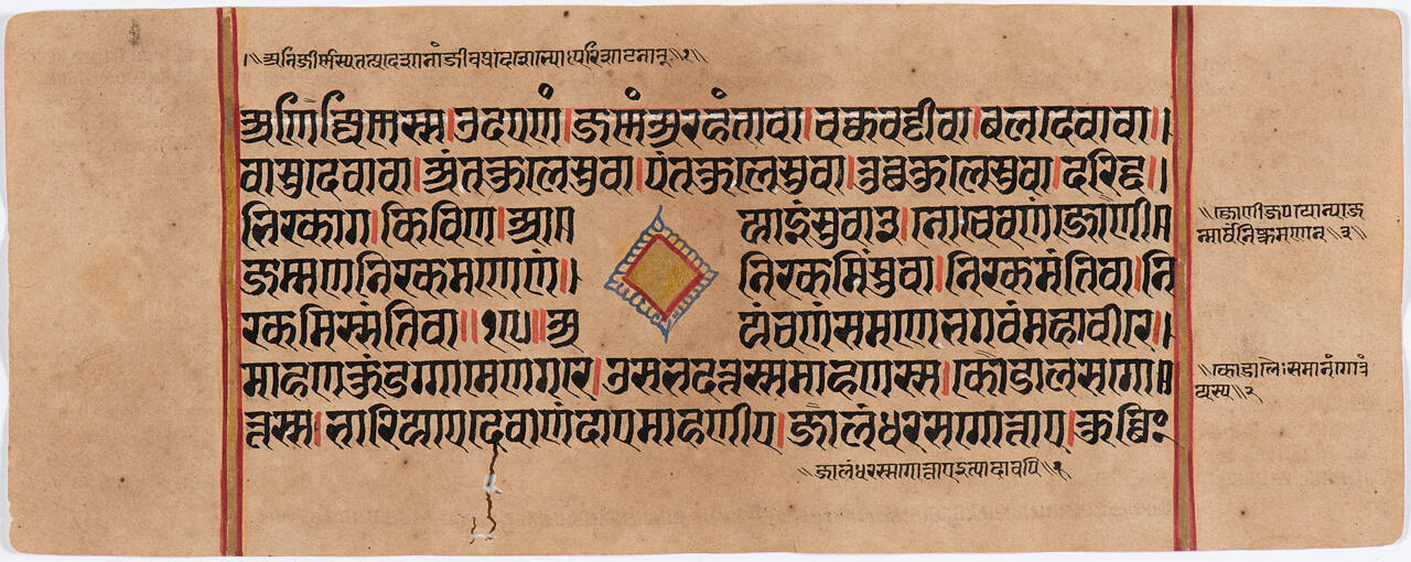 Jain Manuscript of the Kalpasutra and Kalakacavyakatha: recto; text, verso; text