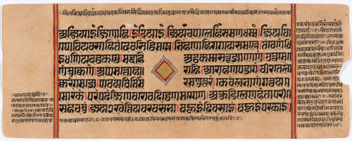 Jain Manuscript of the Kalpasutra and Kalakacavyakatha: recto; text, verso; painting of Mahavira in his Renunciation Palanquin