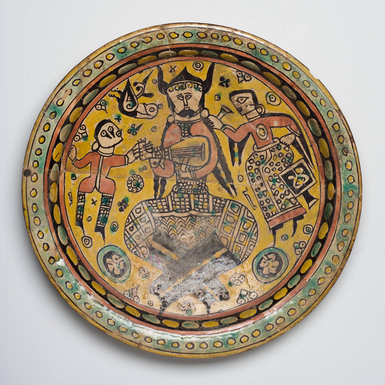 Footed Platter with Scene of Musician