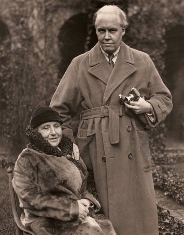 Carl Van Vechten and Gertrude Stein at the Poe Shrine in Richmond