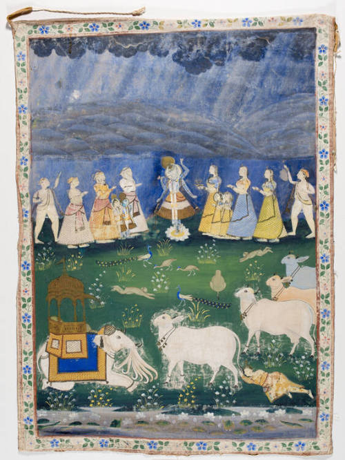 Krishna Upholds Mount Govardhana