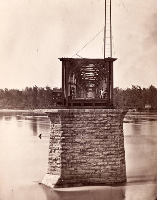 Kansas City Bridge:  View Looking North From Center of Open Span