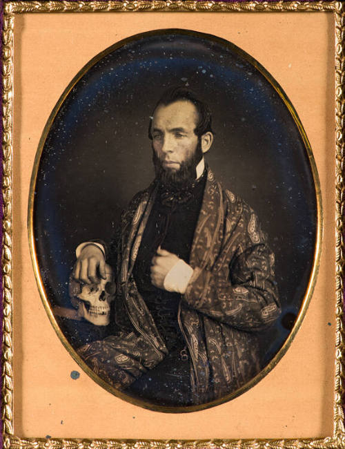 Man with skull