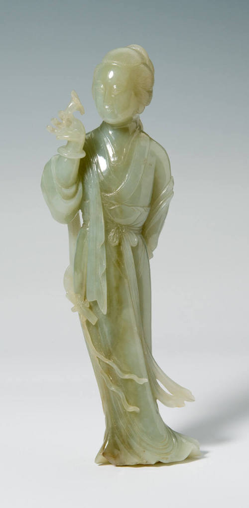 Standing Lady Holding Flower and Mirror