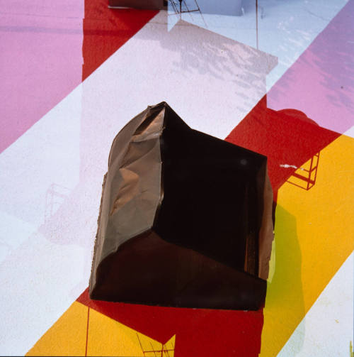 Untitled (abstraction with pink, red, yellow and copper)