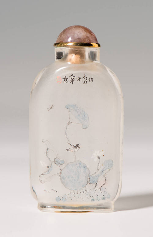 Snuff bottle with stopper and stand